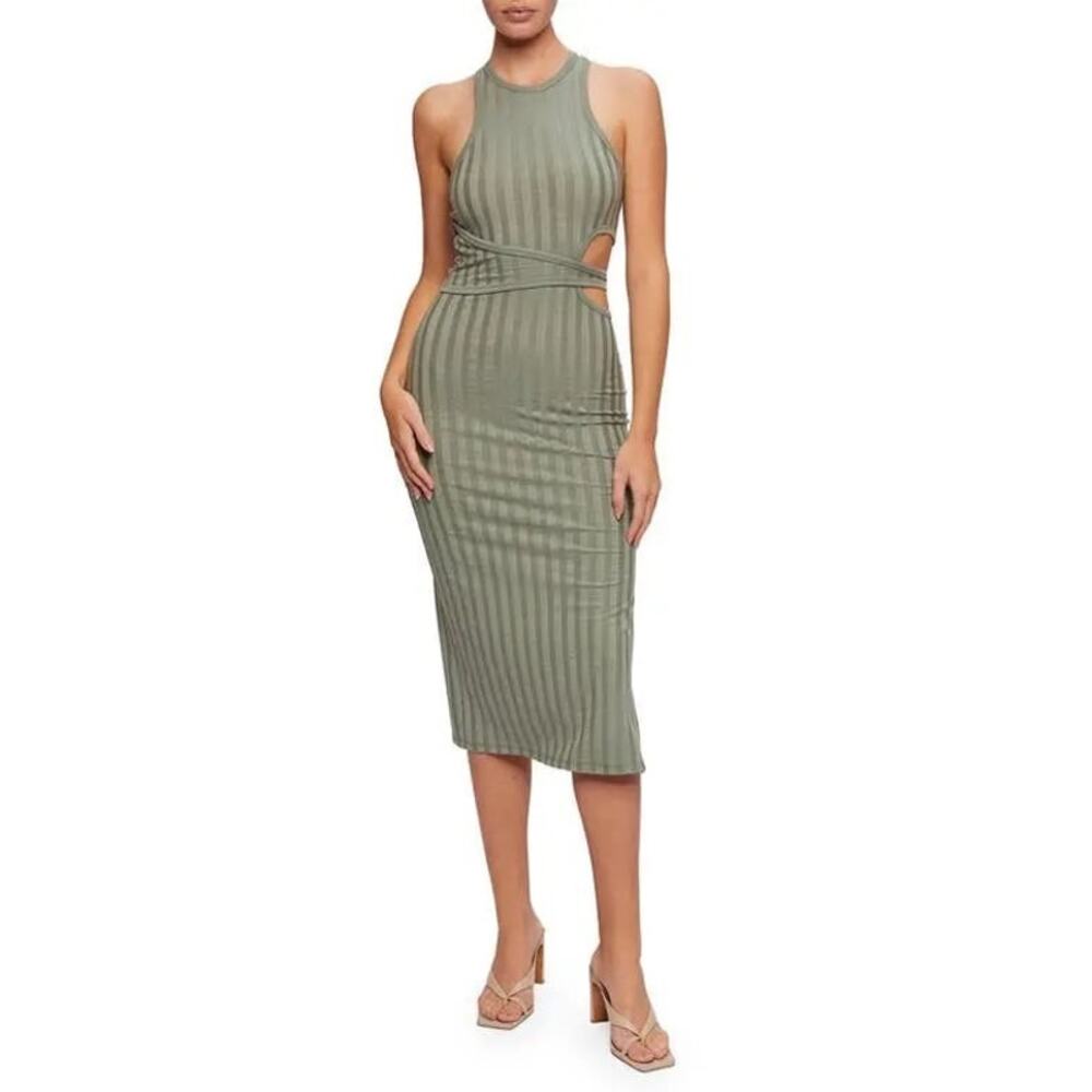 Jonathan Simkhai Kaya Cutout Detail Compact Ribbed Body-Con Dress Size XS - Picture 1 of 5